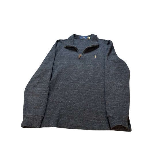 Polo Ralph Lauren Pullover Mens XL Dark Gray Estate Rib Half Zip‎ Sweater Casual - Picture 5 of 13